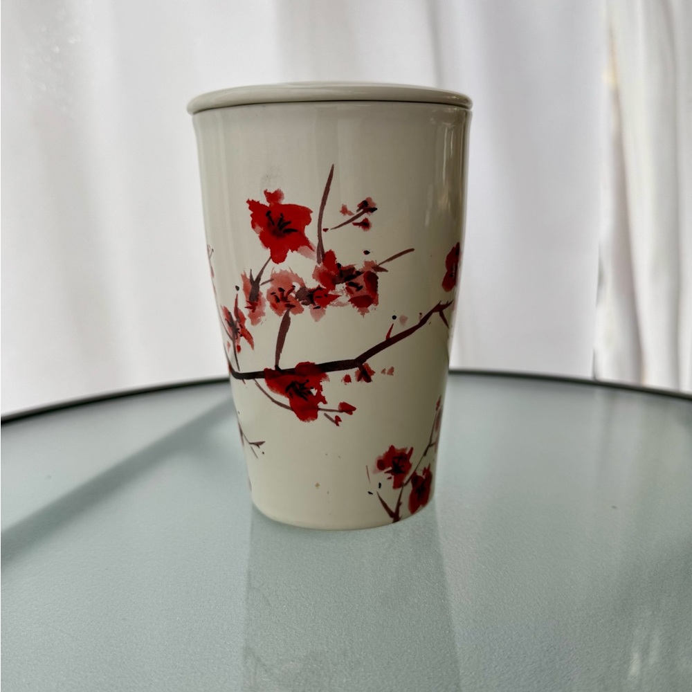 Chic Ceramic Tumbler with Floral Design